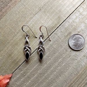 Sterling Silver 925 Earrings black/silver
